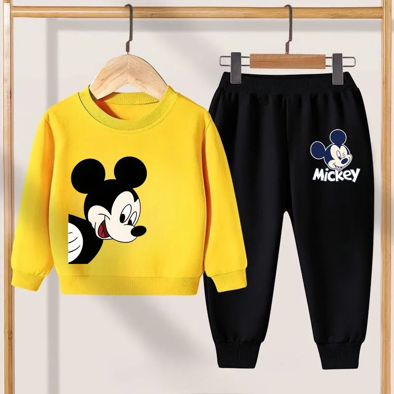 Disney Autumn New Boys Sweatshirt and Sweatpant Two Piece Set Children's Breathable Sport Clothing Sets Kids Casual Tracksuit