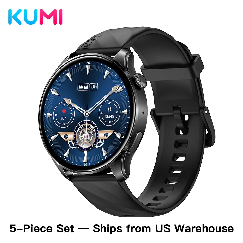 KUMI GW3 Pro Smartwatch 1.43" AMOLED IP68 Waterproof Bluetooth 5.2 Fitness Tracker Heart Rate Blood Oxygen Monitor