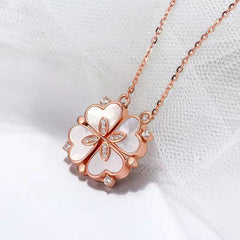 316L Stainless Steel Love Magnetic Pendant Necklace for Women Clover Necklace