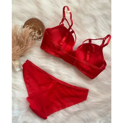 Bra and Panty Set Comfortable Wireless Bandage Lingerie Push-up Women Bra