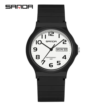 SANDA 9072 Student Quartz Watch Simple Light Fashion Resistant Outdoor Sport Wristwatch for Boy and Girl Best Gift