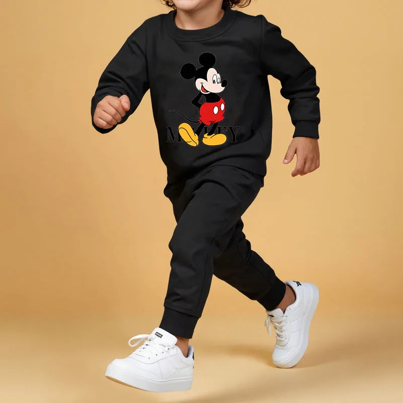 Disney Fall Boys Long Sleeve Hoodies Sets Winter Children's Pullover and Trousers Two Piece Suit Kids Casual Sweatsuit