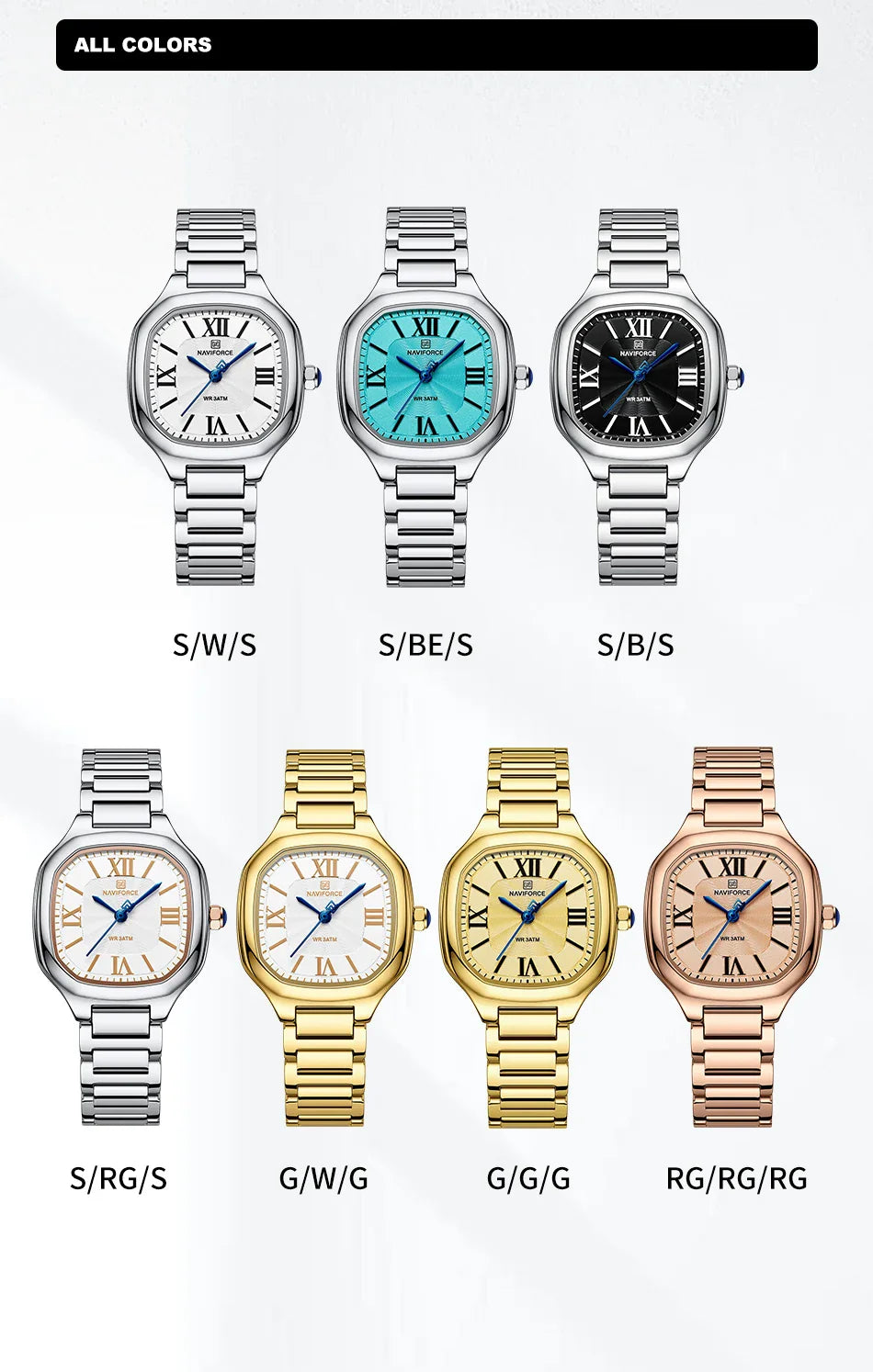 NAVIFORCE Brand High Quality Women Quartz Watch Stainless Steel Strap Casual Elegant Waterproof Wristwatch Relogio Feminino 2024