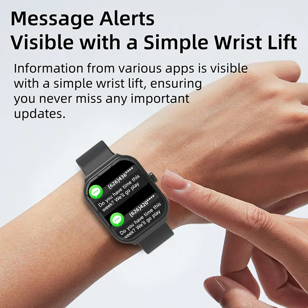 NEW Square Smartwatch Touch Screen Bluetooth Call Camera Control Music Play Message Push Sports Mode for Men Women Kids 2026