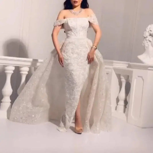 Evening wear Dresses: Strapless Mermaid Floor-Length Short Sleeved of Formal Evening