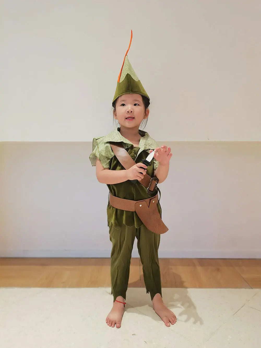 Peter Pan Cosplay Costume Halloween Children's Party Green Elf Clothes Christmas Children Gift Stage Play Performance Costume