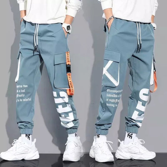 Hip Hop Cargo Pants Men Streetwear Cotton Joggers Fashion Sweatpants Male