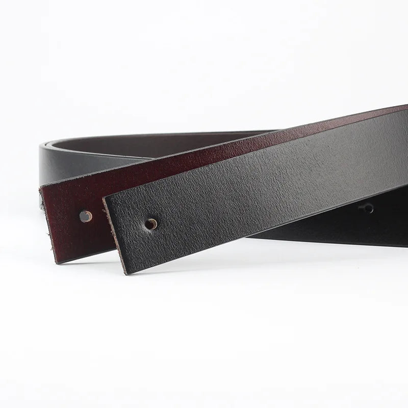 Original Genuine Leather Belt No Buckle for Smooth Buckle Cowboy Black Brown Belt Body Straps Without Buckle for Men Accessories