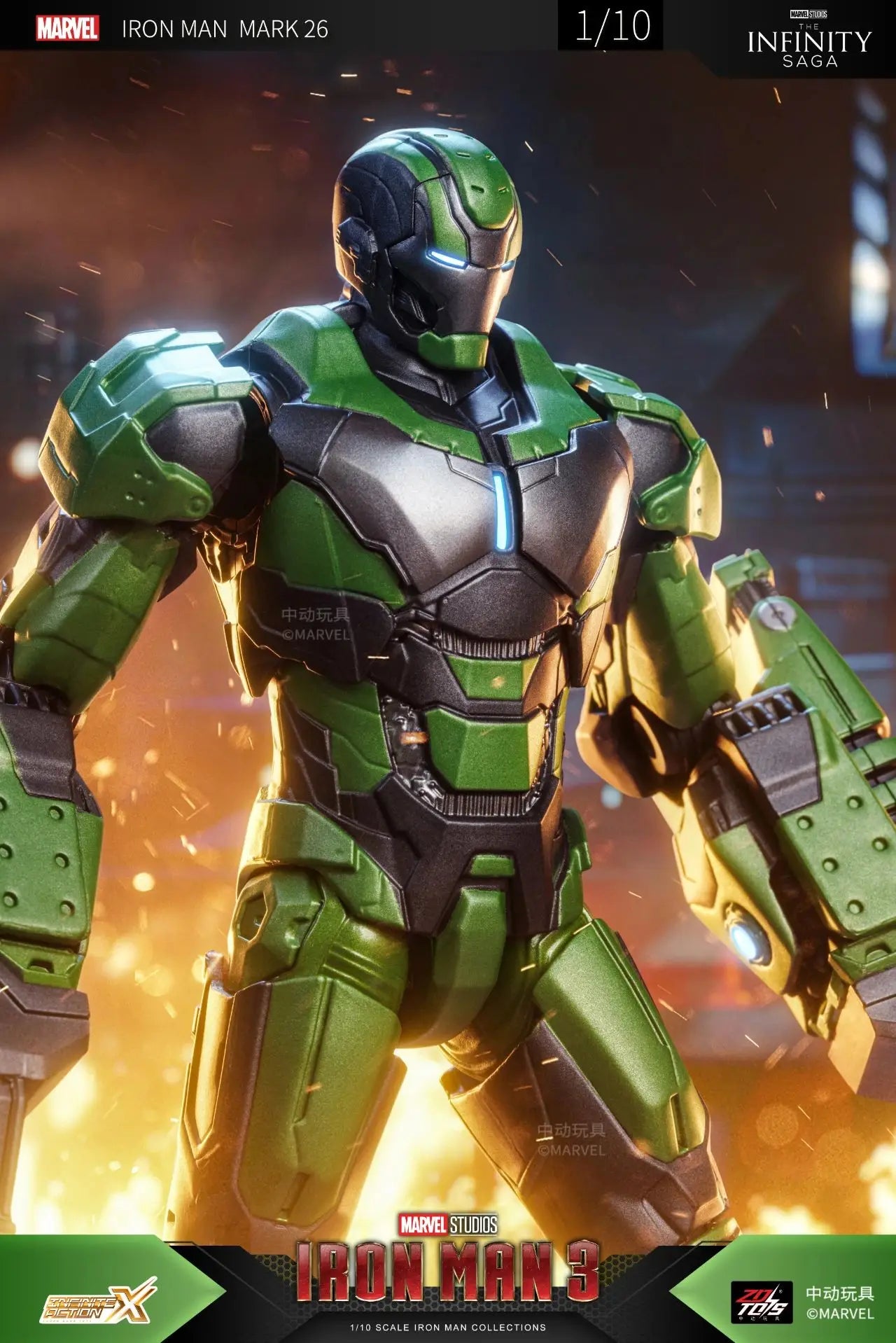1:10 ZD Toys Iron Man MK38 Igor MK25 Striker MK26 Gamma MK36 Peacemaker MK40 MK15 Sneaky Action Figure Collections Gift