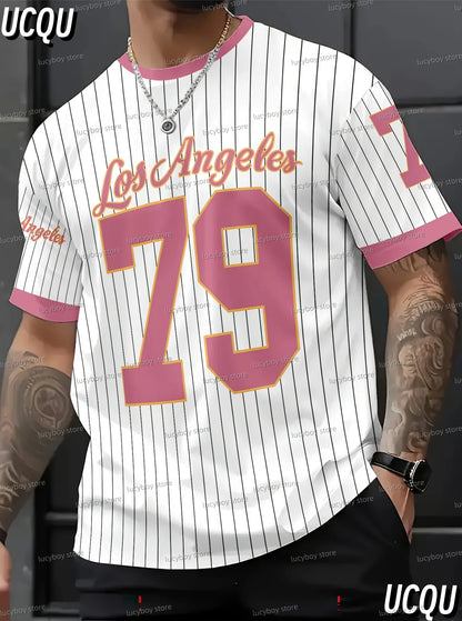 NEW IN  American Style 79 LOS ANGELES T-Shirt  Men  Short Sleeve O- Neck sport Tee Vintage Basketball T-shirt Men Clothes