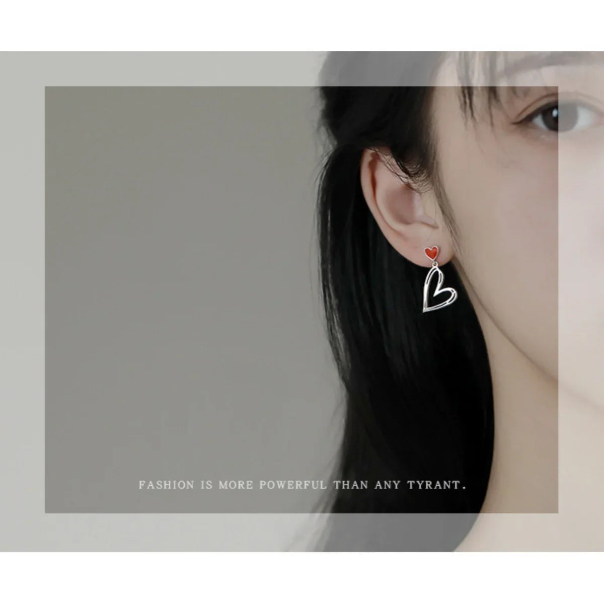 Korean Asymmetric Hollow Black Heart Dangle Earrings For Women Temperament Exaggerated Love Heart Drop Earrings Wedding Jewelry