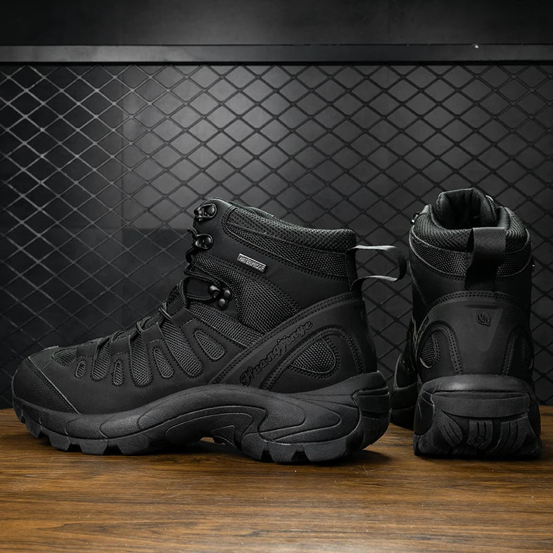 Summer Fashion Men Boots Outdoor Leather Boots Breathable Combat Boots Plus Size 46 Desert Boots Walk Shoes Autumn