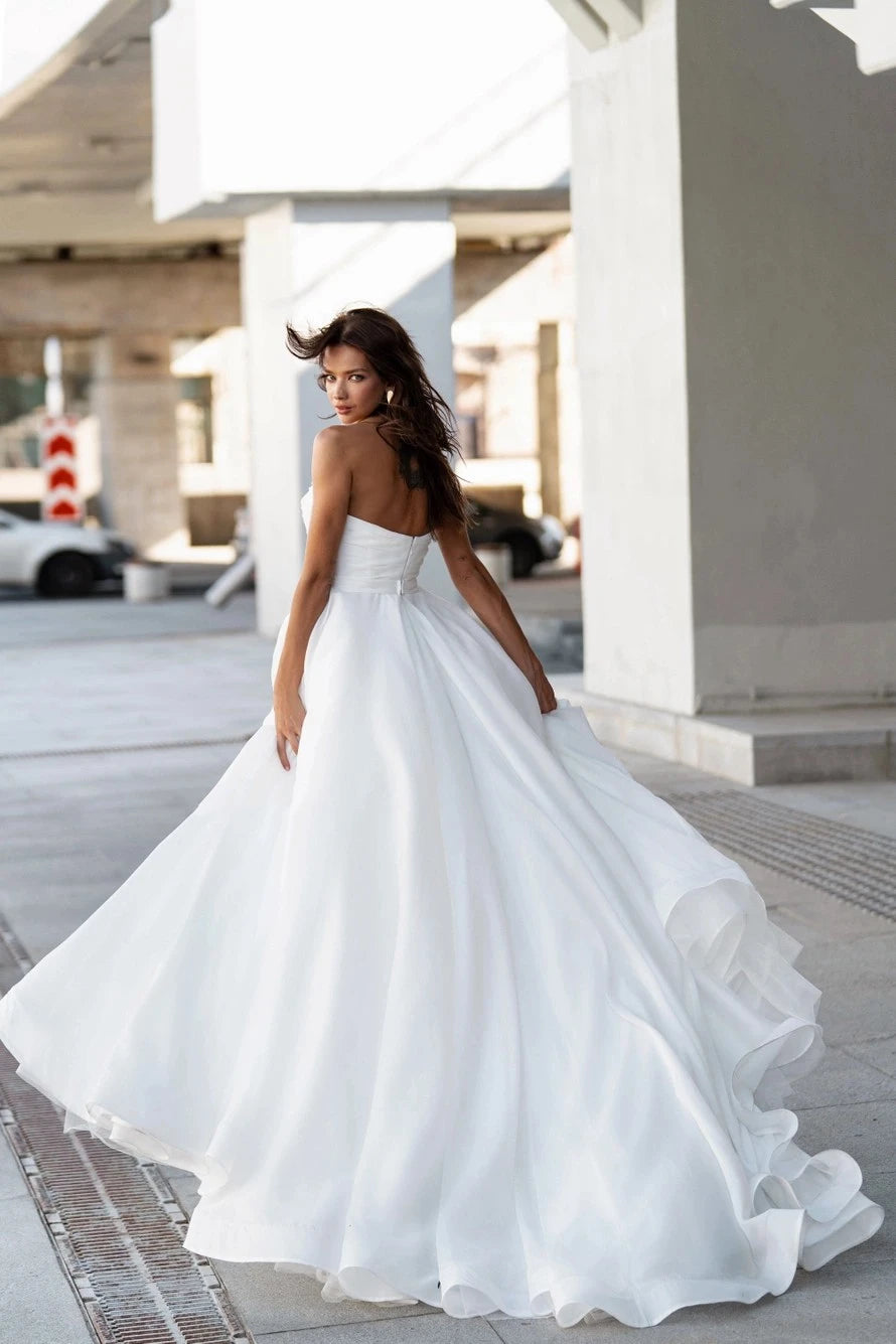 White Bridesmaid Dresses: Wedding Dresses Simple Pleat Robe Elegant Satin Off Shoulder