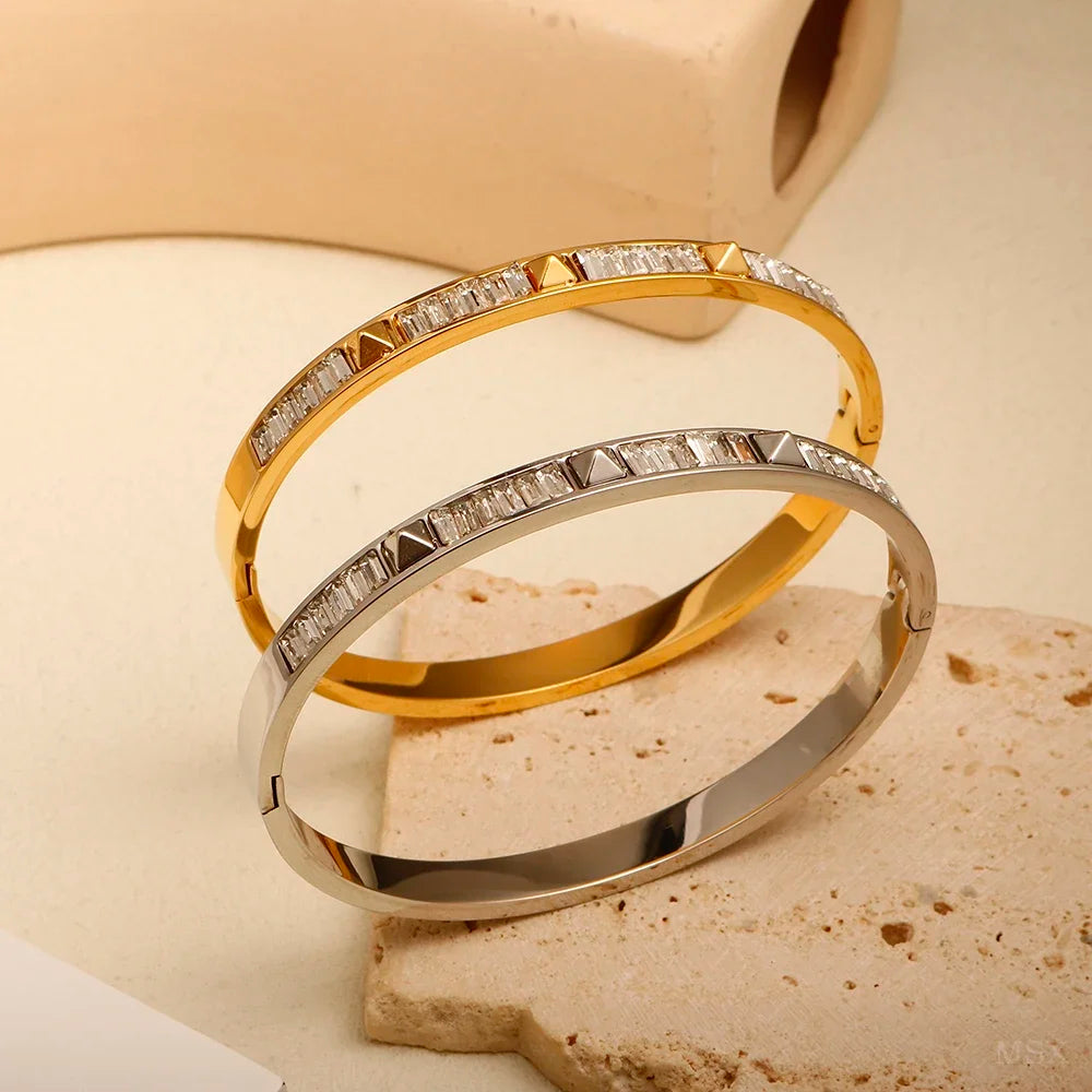 Stainless Steel With Zirconia Bracelet Simple Jewelry