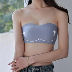 Women Tube Strapless Bra Chest Wrap Bandeau Seamless Breathable Underwear