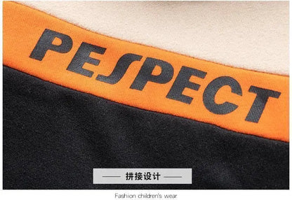 Boys Clothes Set Kids Letter Print Hoodies+Pants 2pcs Tracksuit Teenagers Thick Costume 4 To 14Yrs Big Children's Clothing Suits