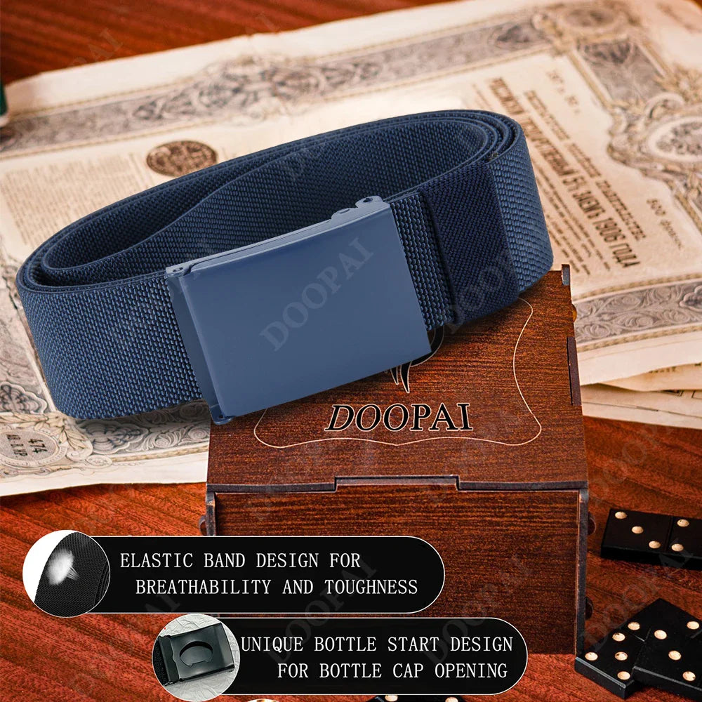 Men Female Belts Military Nylon Adjustable Belt Outdoor Travel Tactical Waist Belt with Plastic Buckle for Pants 125cm