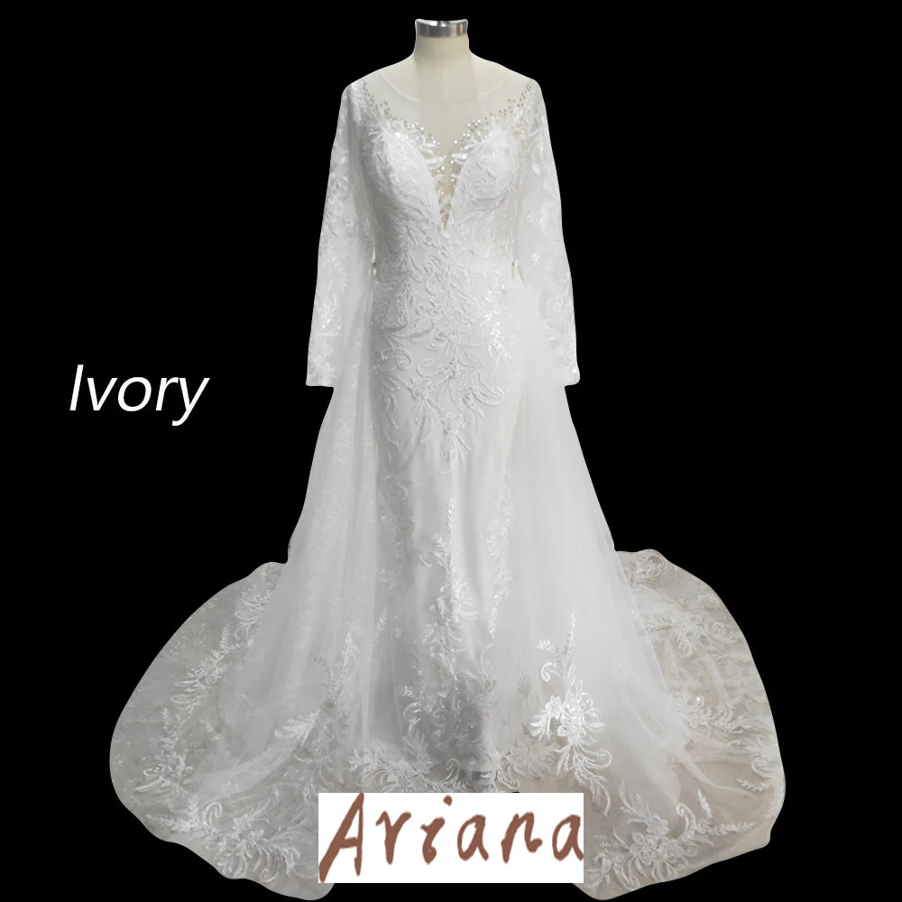 White Bridesmaid Dresses: Wedding Dress For Bride Detachable Royal Train Button