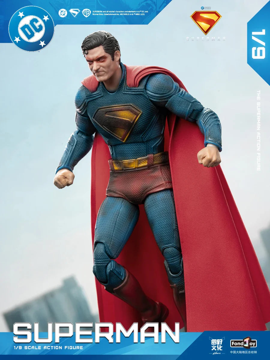 2025 Original Fondjoy David Corenswet Superman Action Figure 1/9 New SupermanFigure PVC Joint Movable Kid Toy Boy Gift