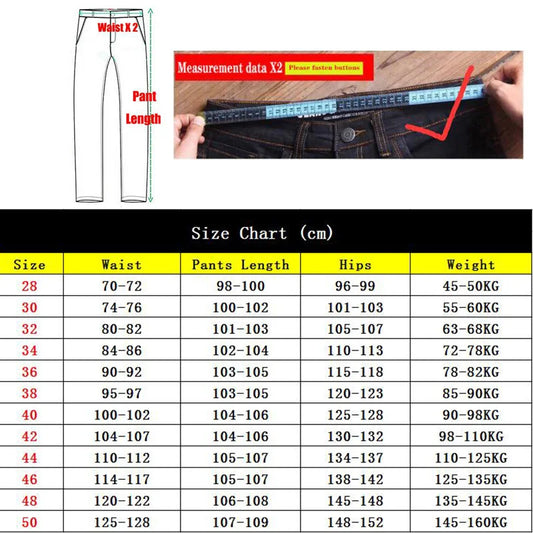 Jeans Men Soft Cotton Cargo Jeans Plus Size Baggy Men's Trousers