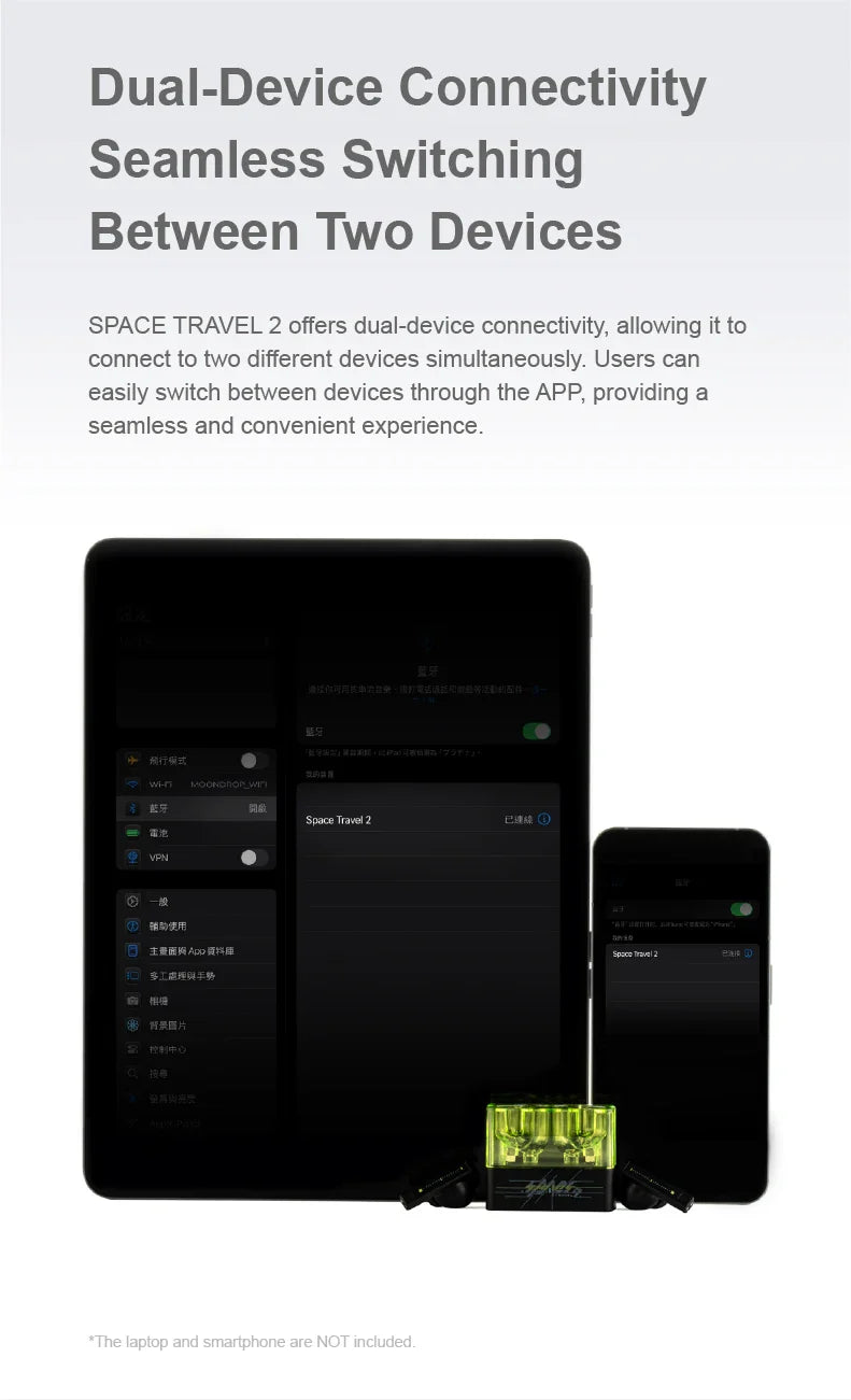 MOONDROP Space Travel 2 HiFi Noise-Canceling TWS wiress earphone Bluetooth 6.0 ANC Low-latency Game Mode SBC/AAC