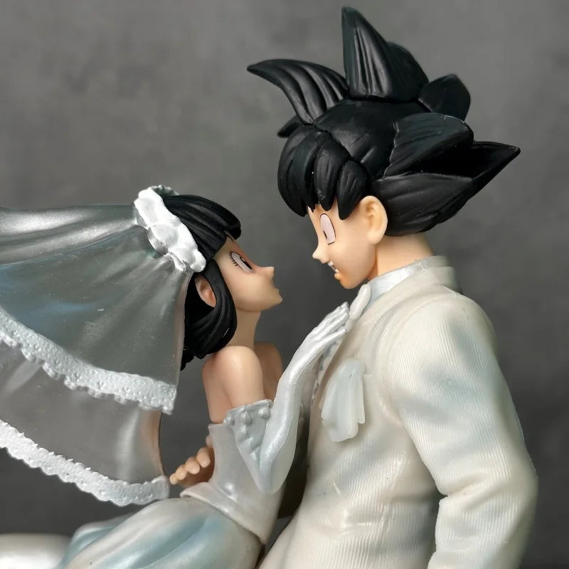 Dragon Ball Z Son Goku & Chichi Wedding Version 31cm Pvc Action Figure Collectible Model Toy Couple Statue Ornament Wedding Gift