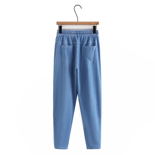 Plus Size Women Jeans Oversized Curve Clothes High Waist Harem Pants