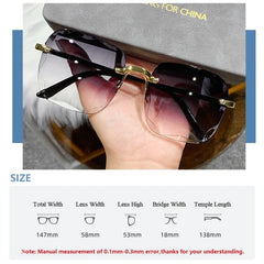 Sunglasses for Women Rimless Gradient Ocean Lens Female Male Eyeglasses