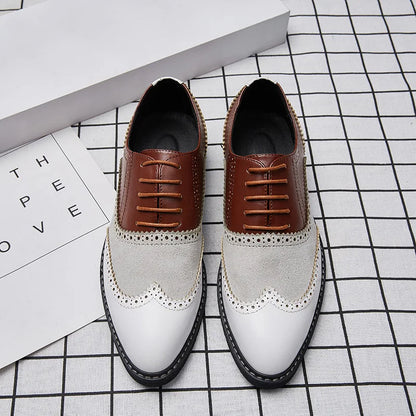 Golden Sapling Retro Brogue Shoes Men's Oxfords Elegant Dress Flats for Men Fashion Party Footwear Casual Business Formal Shoe