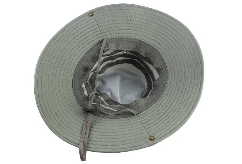 Men Bucket Hat Outdoor UV Protection Wide Brim Panama Safari Hunting Hiking Hat