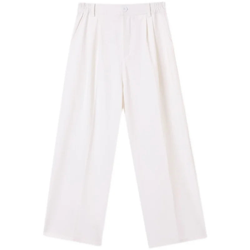 Men's Straight Loose Casual Wide Leg Suit Pant Male Chic Fashion Streetwear Vintage
