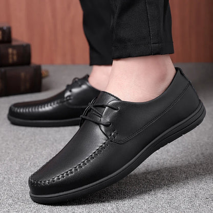 Leather Men Formal Shoes Luxury Brand 2023 Men's Loafers Dress Moccasins Breathable Italian Black Wedding Shoes Plus Size 38-47