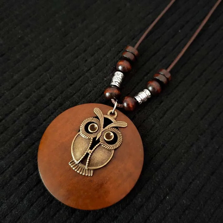 Personalized Unique Design Large Round Vintage Flower Pendant Necklace Women's Bohemian Ethnic Style Jewelry Gift