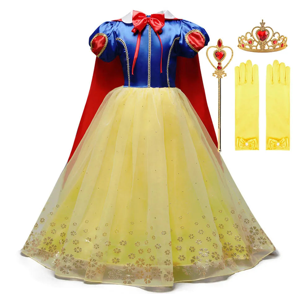 Cinderella Anna Elsa Costume Children Princess Dress for Girls Kids Cosplay Snow
