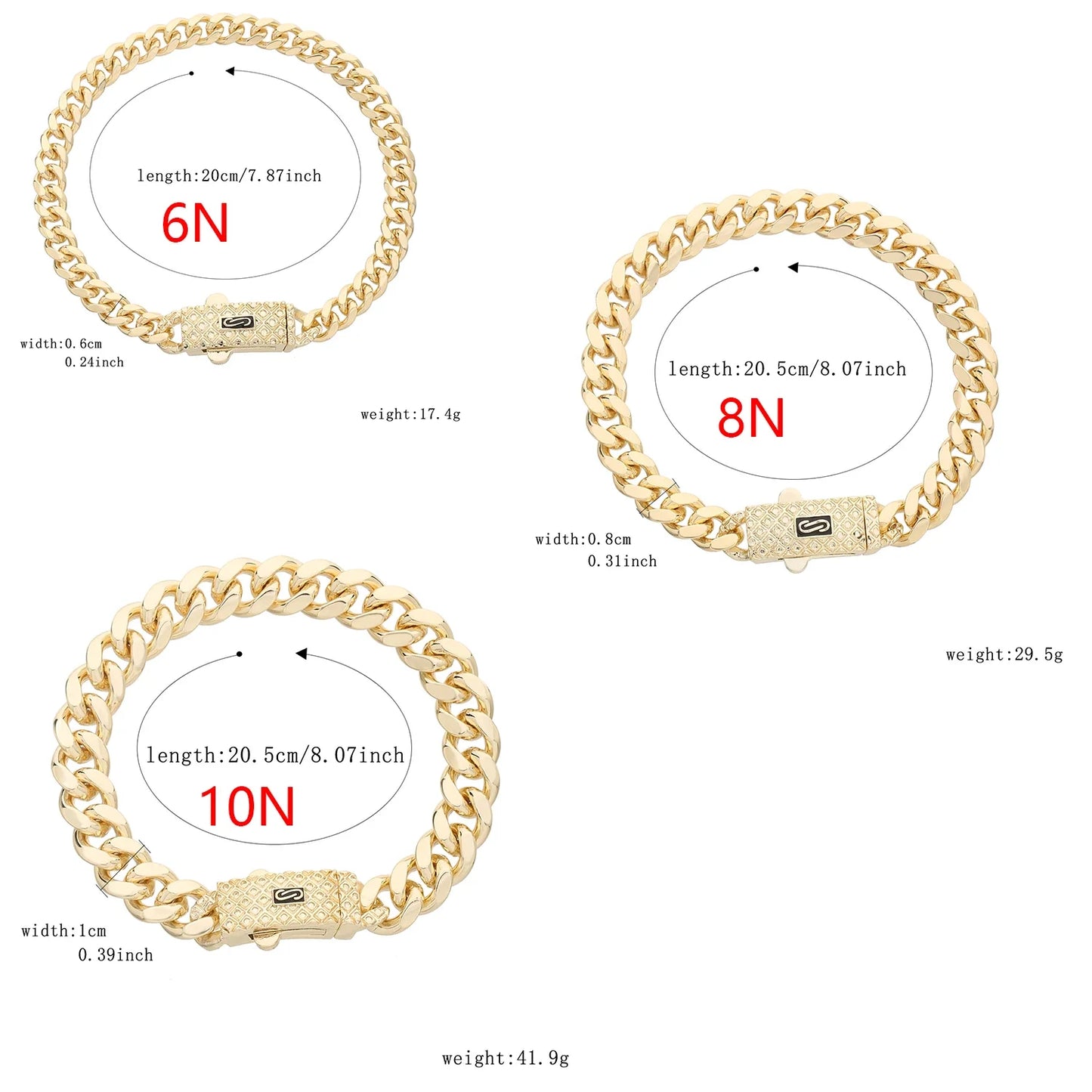 14K Monaco new chain for men and women, brass, cubic zirconia, fashionable Monaco bracelet for men and women