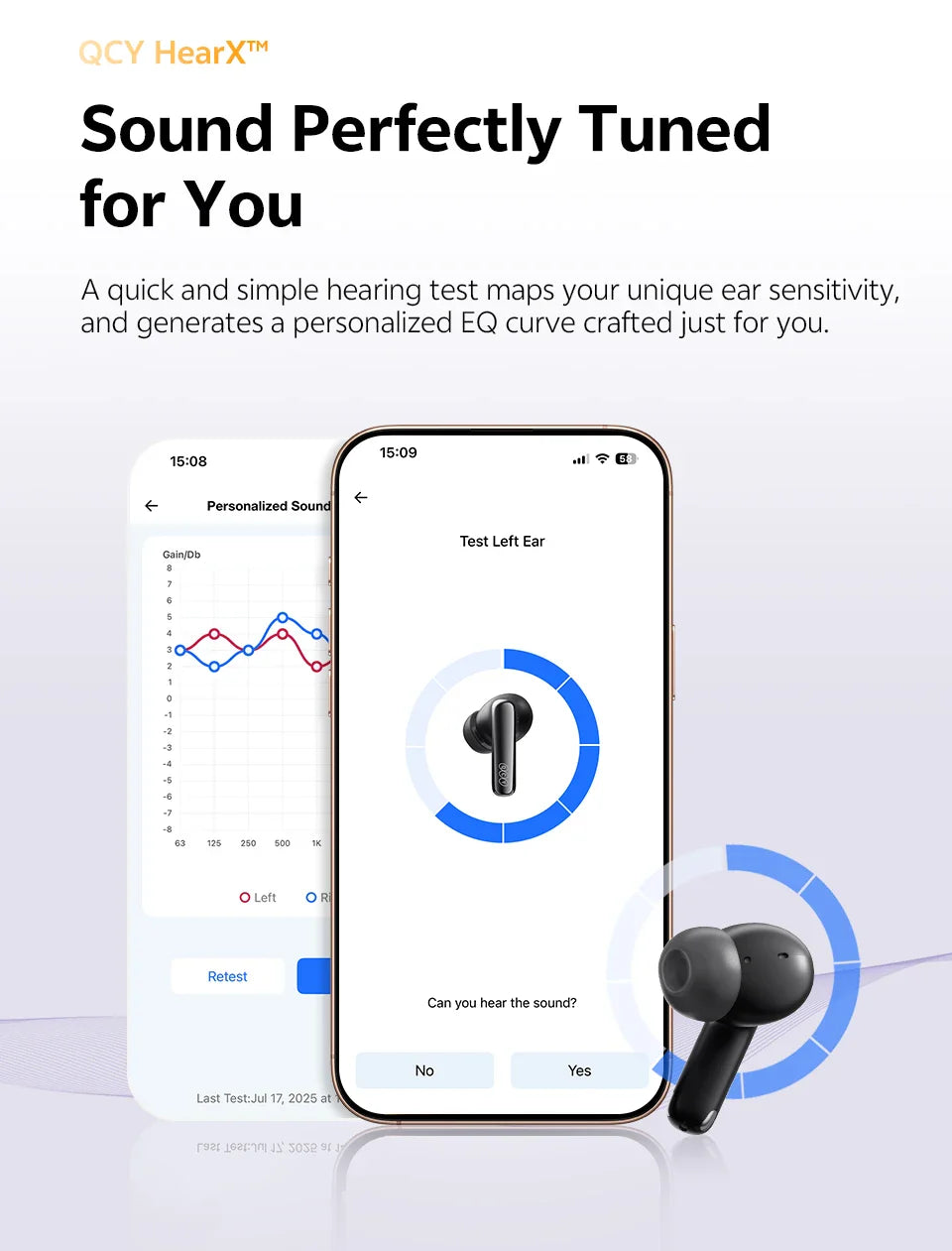 QCY HT18 MeloBuds N70 Wireless Earbuds Bluetooth 6.0 Hi-Res LDAC Earphones Adaptive ANC Dual-driver Headsets in-Ear Detection