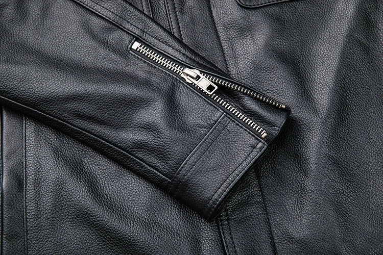 leather jacket casual denim leather coat leather coat PU washed leather, leather soft