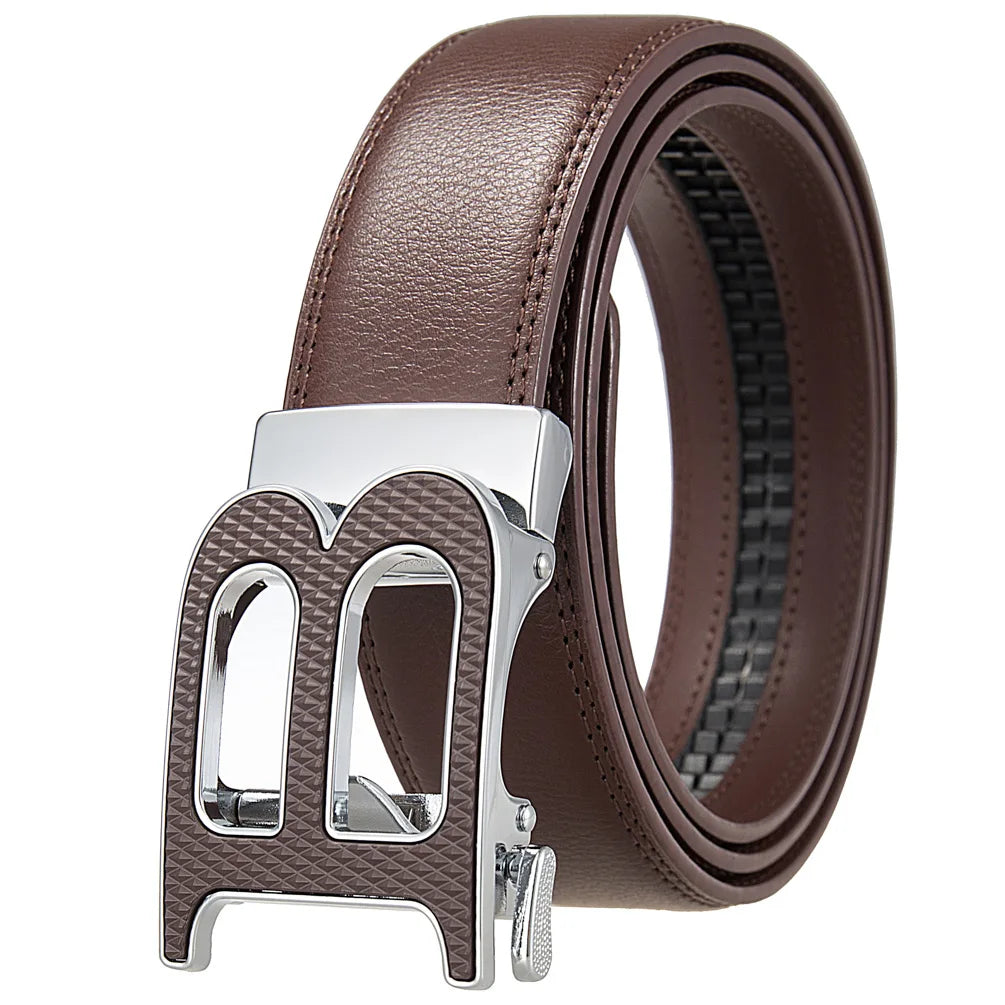 Luxury Brand Men's Belts High Quality Genuine Leather Belts for Men Metal Automatic Buckle Casual Business Male Waistband 3.5cm