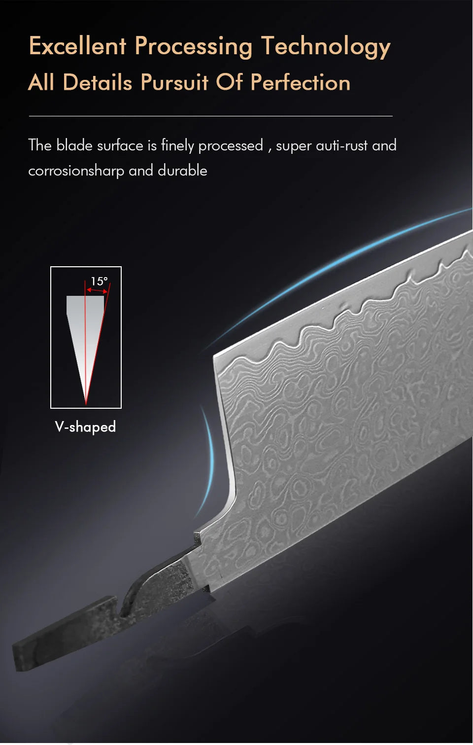 Damascus Steel Full Tang Knife Blade Kitchen Chef Knife Blades Blank DIY Handmade