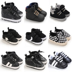 Black Fashion Casual Shoes Boys And Girls Non Slip First Walkers