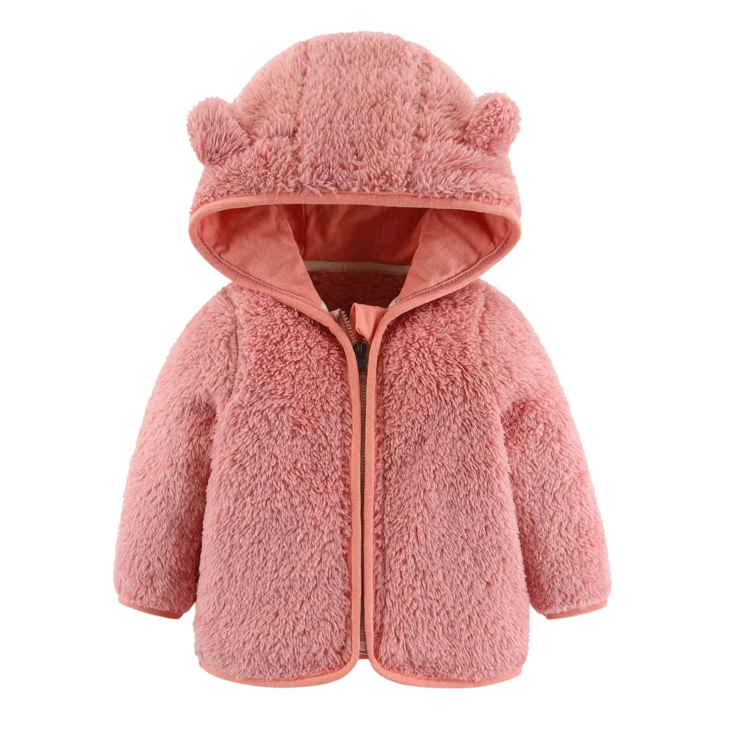 Spring and Autumn Children's Fleece Coat Baby Bear Ears Long Sleeve Warm Jacket