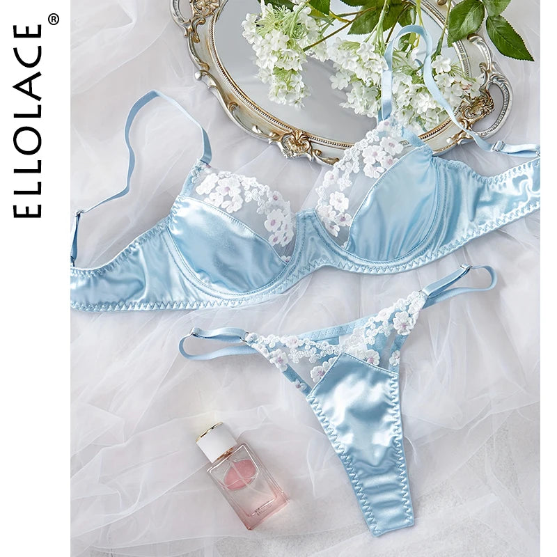 Seamless Slip Underwear Silk Exotic Sets Lace Embroidery Matching Outfits