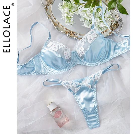 Seamless Slip Underwear Silk Exotic Sets Lace Embroidery Matching Outfits
