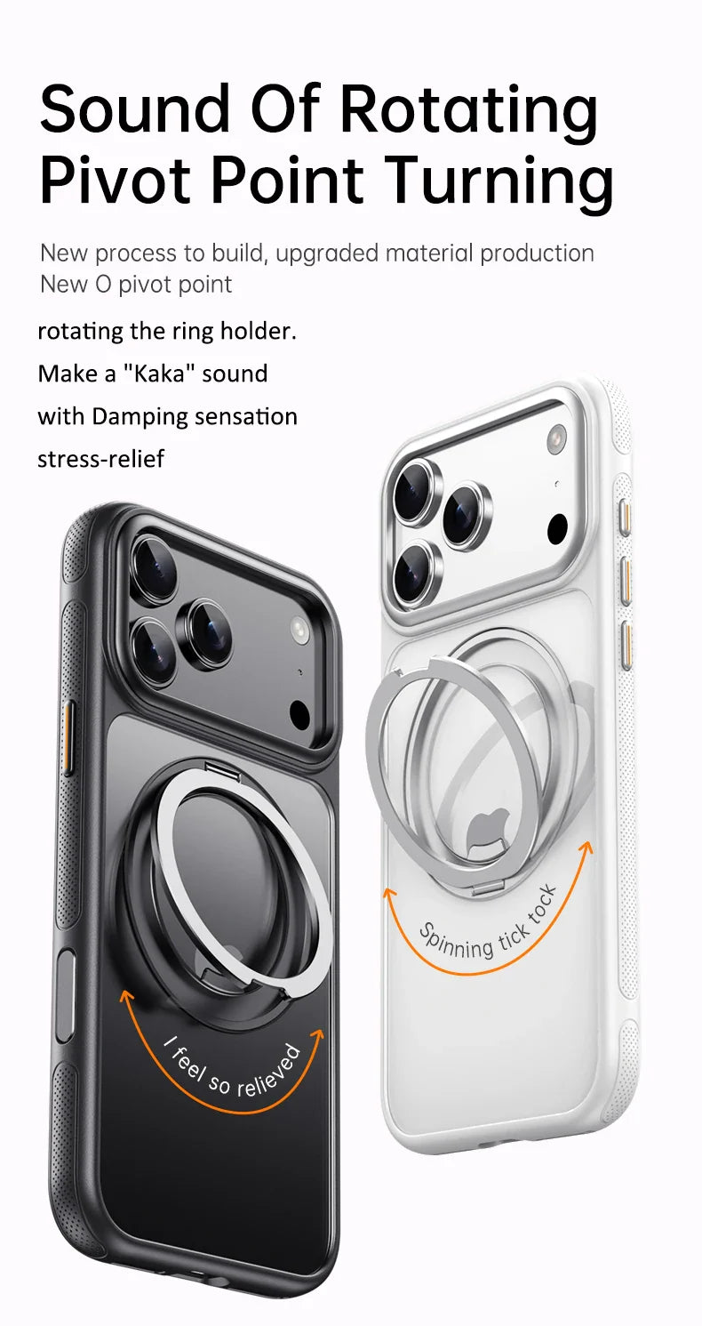 Magnetic 360 Degrees Rotating Ring Holder Case For iPhone 17 Pro Max / 17 Air