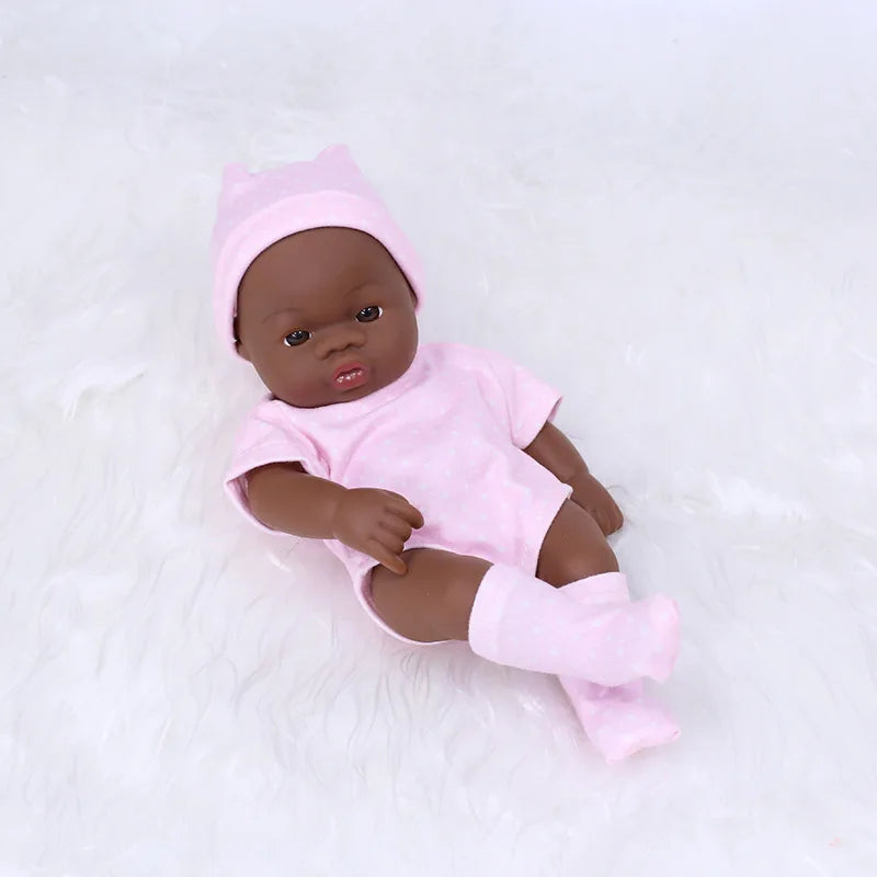 Black Reborn Dolls African Reborn Baby Doll 20cm Dolls Baby Reborn Baby Doll Toys Soft Touch High Quality Doll for Children Toys