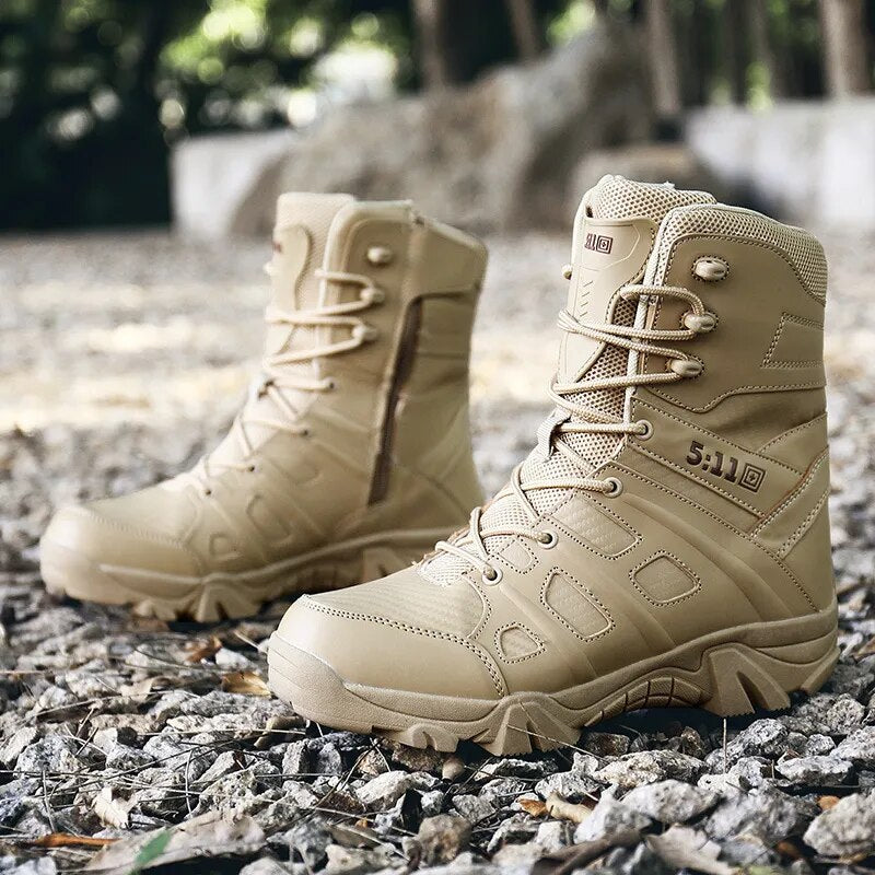 Mens Boots Fashion Desert Tan Military Tactical Work Water Proof Design Ankle Boots