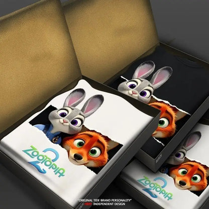 Spring Kid Boy Clothes Children Girls Disney Zootopia 2 Judy Hopps Nick Wilde Print Sweatshirt Top Baby Cartoon Pullover