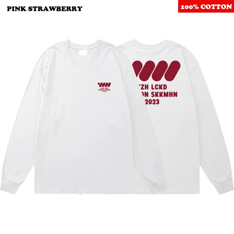 American Casual White T-shirt Men's Autumn 2025 New 100% Cotton Oversize Long sleeved Sports Gym T-shirt Y2k Tops Men clothing