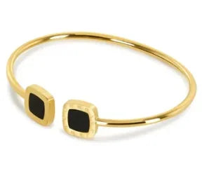 Stainless Steel Inlaid Zircon Bangle Round Bracelets