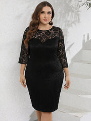 Plus Size Summer Dresses for Women Lace Floral See Through Bodycon Prom